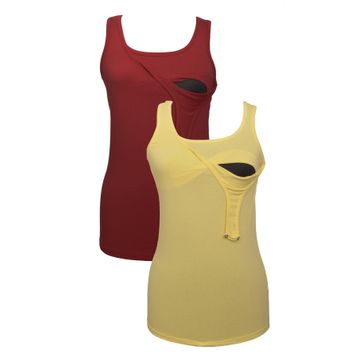 LuvmaBelly MYRA1505_1509 Sarı Bordo Emzirme Atlet Seti