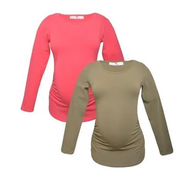 LuvmaBelly MYRA2305-2307 Pembe Haki Hamile T-Shirt Seti