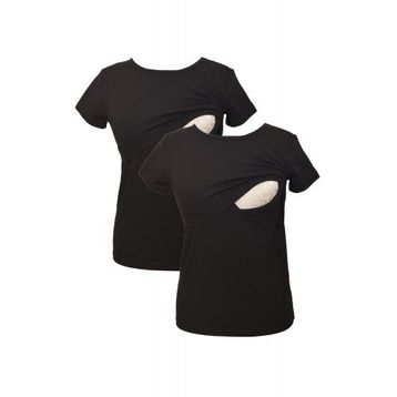 LuvmaBelly MYRA2501-2501 Siyah Emzirme Hamile T-Shirt Seti