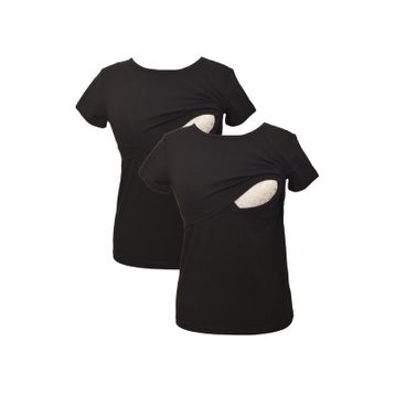 LuvmaBelly MYRA2501-2501 Siyah Emzirme Hamile T-Shirt Seti