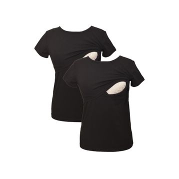 LuvmaBelly MYRA2501-2501 Siyah Emzirme Hamile T-Shirt Seti