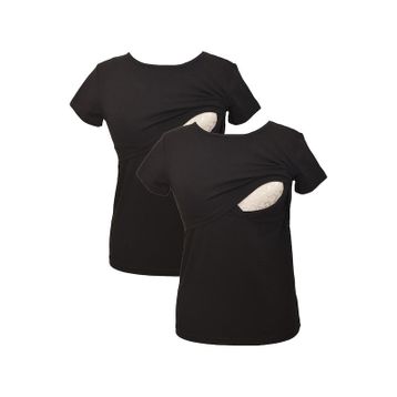 LuvmaBelly MYRA2501-2501 Siyah Emzirme Hamile T-Shirt Seti