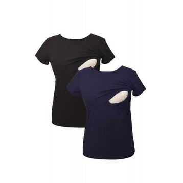 LuvmaBelly MYRA2501-2504 Siyah Lacivert Emzirme Hamile T-Shirt Seti