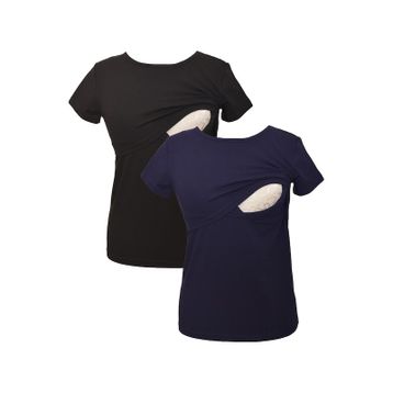LuvmaBelly MYRA2501-2504 Siyah Lacivert Emzirme Hamile T-Shirt Seti
