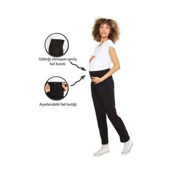 LuvmaBelly MYRA8600 Siyah Örme Hamile Eşofman Altı