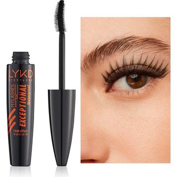 LYKD Exceptional Fan Effect Curl Waterproof Yelpaze Etkili ve Kıvrım Veren Su Dayanıklı Siyah Maskara