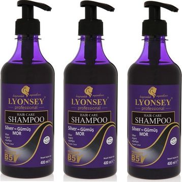 Lyonsey 3x500 ml Silver Gümüş Mor Şampuan