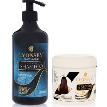 Lyonsey Sarımsak 400 ml Şampuan+Keratin Komplex 500 ml Saç Maskesi
