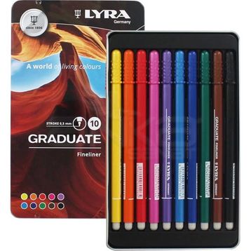 Lyra Graduate Fineliner İnce Uçlu Kalem 0.5 mm 10'lu Set