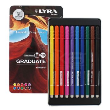 Lyra Graduate Fineliner İnce Uçlu Kalem 0.5 mm 10'lu Set