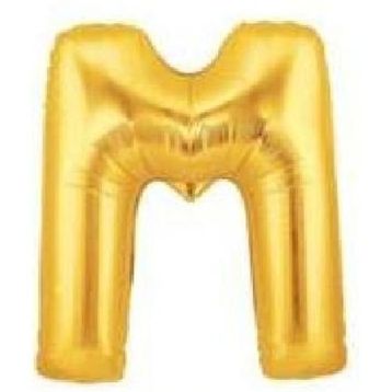 M Harf Altın Renk 100 cm Folyo Balon