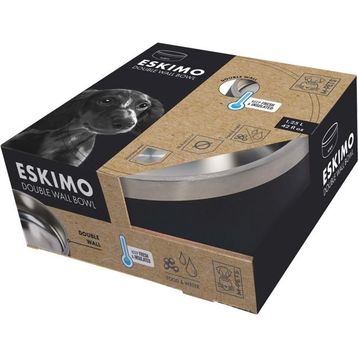 M-Pets 1.25 lt Black Eskimo Çift Cidarlı Mama Kabı