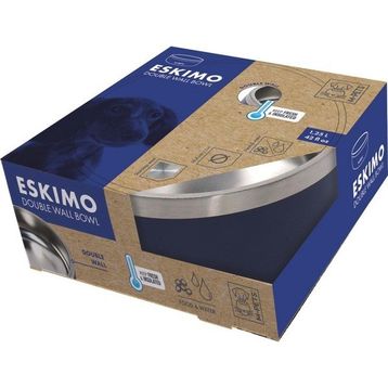 M-Pets 1.25 lt Blue Eskimo Çift Cidarlı Mama Kabı