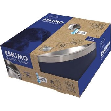 M-Pets 1.25 lt Blue Eskimo Çift Cidarlı Mama Kabı
