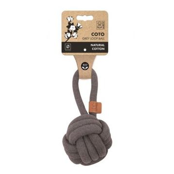 M-Pets Çekmeli Örgü Top 11x11x17 cm Gri Köpek Oyuncağı