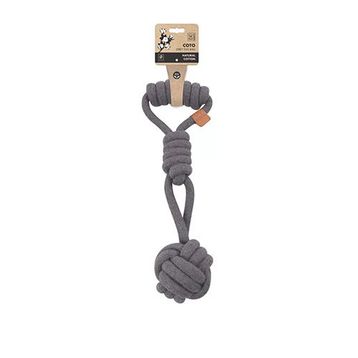 M-Pets Çekmeli Örgü Top 36x9 cm Gri Köpek Oyuncağı