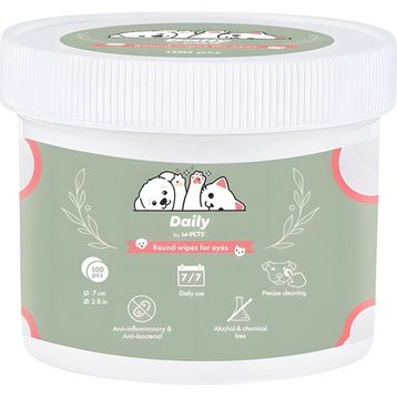 M-Pets Daily Kedi ve Köpek Göz Çevresi 100'lü Temizleme Pedi