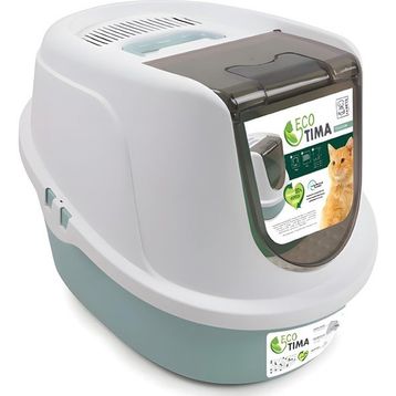 M-Pets Eco Tima Yeşil M 40x38x53 cm Kapalı Kedi Tuvaleti