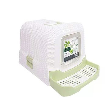 M-Pets Eco Yeşil 69x42x41 cm Rattan Kapalı Kedi Tuvaleti