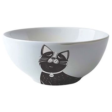 M-Pets Galya Seramik 550 ml Siyah-Beyaz Kedi Mama ve Su Kabı