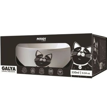 M-Pets Galya Seramik 550 ml Siyah-Beyaz Kedi Mama ve Su Kabı