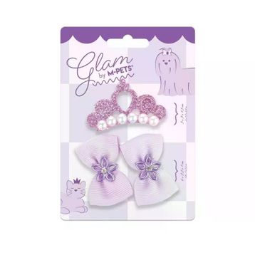M-Pets Glam Fiyonklu 4'lü Mor Kedi ve Köpekler İçin Toka