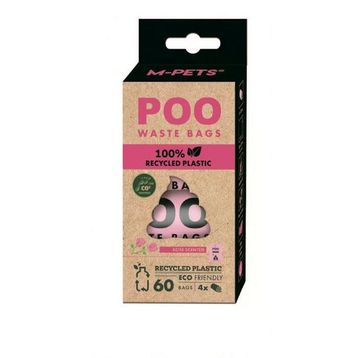 M-Pets Gül Kokulu 15 Yaprak 4'lü Paket Dışkı Toplama Poşeti
