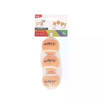 M-Pets Hop Tenis Topu 5 cm 3'lü Turuncu Köpek Oyuncağı