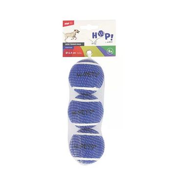 M-Pets Hop Tenis Topu 6.4 cm 3'lü Mavi Köpek Oyuncağı