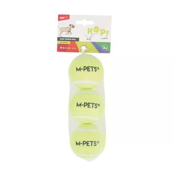 M-Pets Hop Tenis Topu 6.4 cm 3'lü Sarı Köpek Oyuncağı