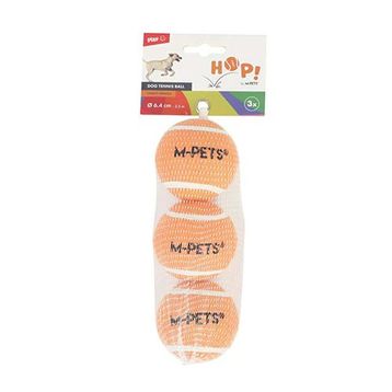 M-Pets Hop Tenis Topu 6.4 cm 3'lü Turuncu Köpek Oyuncağı