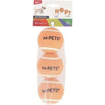 M-Pets Hop Tenis Topu 6.4 cm 3'lü Turuncu Köpek Oyuncağı
