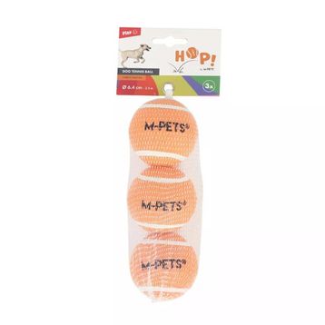 M-Pets Hop Tenis Topu 6.4 cm 3'lü Turuncu Köpek Oyuncağı