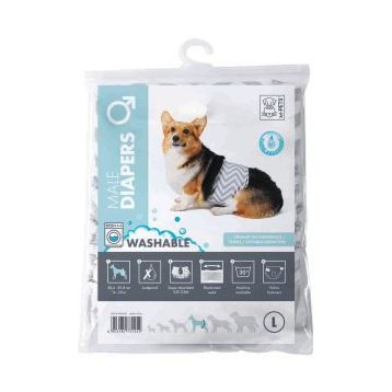 M-Pets Yıkanabilir 40.6-50.8 cm L Erkek Köpekler İçin Külot Bez