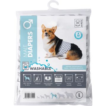 M-Pets Yıkanabilir 40.6-50.8 cm L Erkek Köpekler İçin Külot Bez