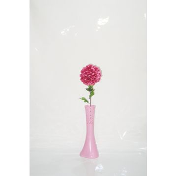 M3Decorium Pembe İşlemeli Mor Ortanca 40cm Vazo