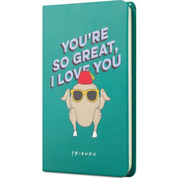 Mabbels DFT-388296 Sert Kapak Lastikli Friends Hindi Yeşil 95 Yaprak Çizgisiz 9x14 cm Mini Defter