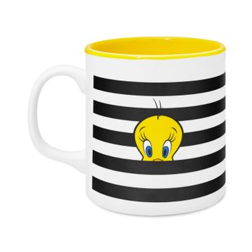 Mabbels Tweety ve Sylvester Seramik Dış Beyaz İç Sarı Kupa