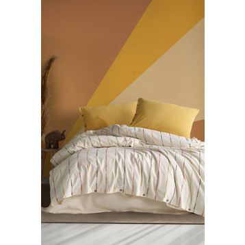 Macas Home Iris %100 Pamuklu Yıkamalı İpliği Boya Vintage Çift Kişilik Nevresim Takım