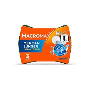Macromax 3'lü Mercan Sünger