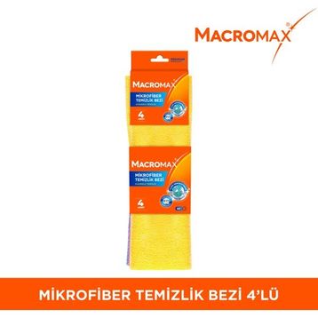 Macromax 4'lü Mikrofiber Açık Temizlik Bezi