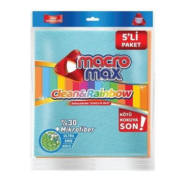 Macromax 5'li Rengarenk Temizlik Bezi