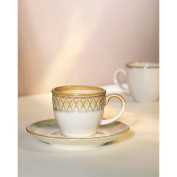 Madame Coco Antique 6 Kişilik Krem/Toprak 90 ml Kahve Fincan Takımı