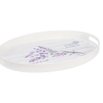 Madame Coco Beyaz Lavander Oval Tepsi