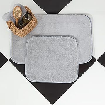 Madame Coco Carol 2'li 50x80 + 45x50 cm Gri Banyo Paspası