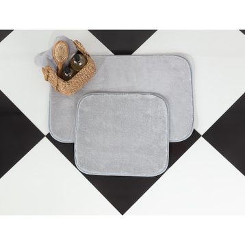 Madame Coco Carol 2'li 50x80 + 45x50 cm Gri Banyo Paspası