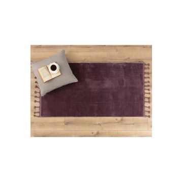 Madame Coco Carol Koyu Mürdüm 80x150 cm Saçaklı Halı