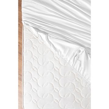 Madame Coco Ciel King Size Plus Beyaz Saten Çarşaf