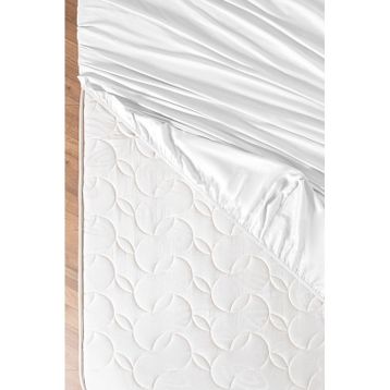 Madame Coco Ciel King Size Plus Beyaz Saten Çarşaf