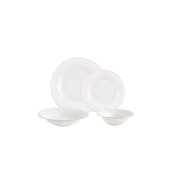 Madame Coco Dormir Beyaz Silver 6 Kişilik 24 Parça Yemek Takımı